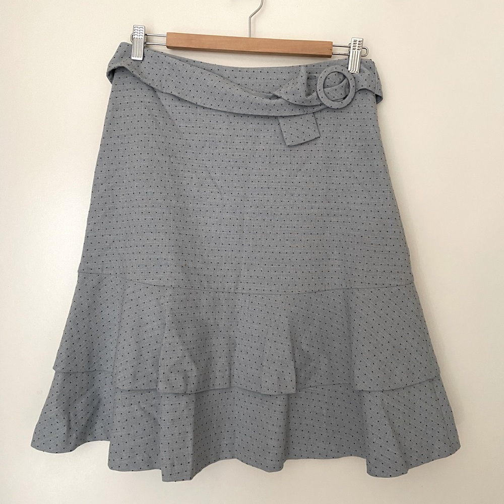 Odille gray polka dot skirt from Anthropologie